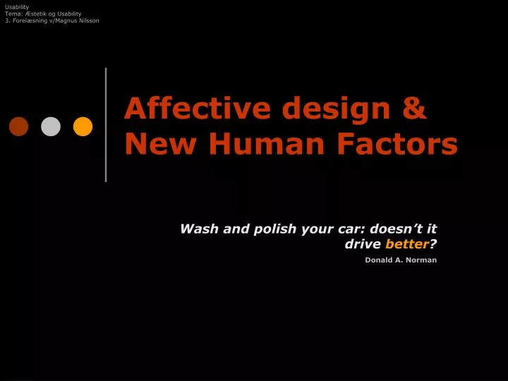 affective design new human factors