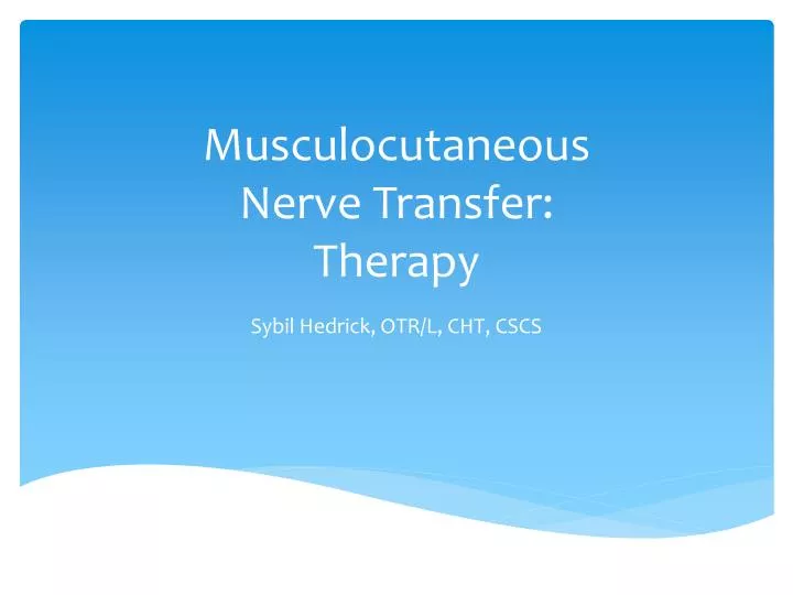musculocutaneous nerve transfer therapy