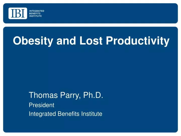 obesity and lost productivity