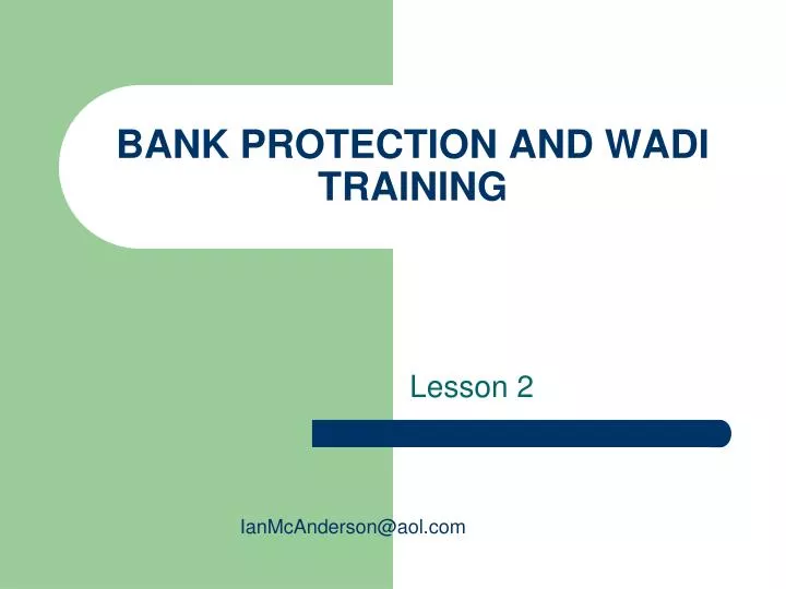 bank protection and wadi training