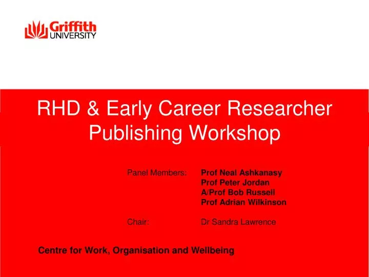 rhd early career researcher publishing workshop