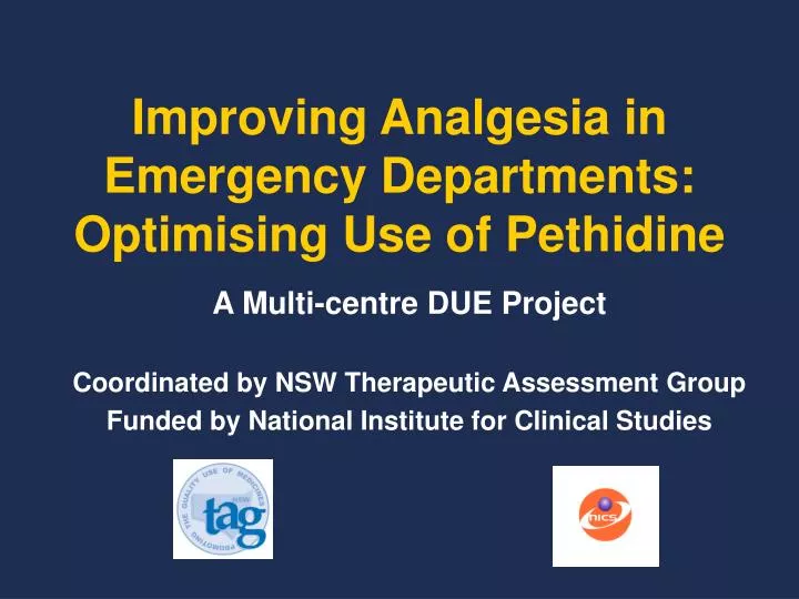 improving analgesia in emergency departments optimising use of pethidine