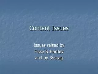 Content Issues
