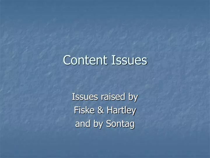 content issues
