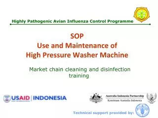 SOP Use and Maintenance of High Pressure Washer Machine