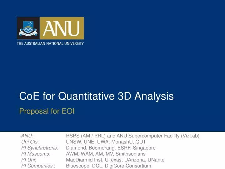 coe for quantitative 3d analysis