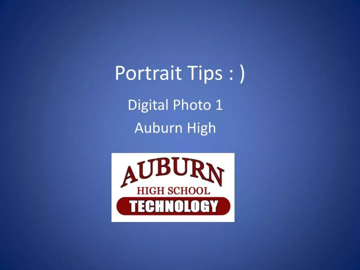 portrait tips