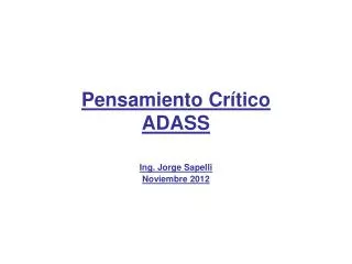 pensamiento cr tico adass