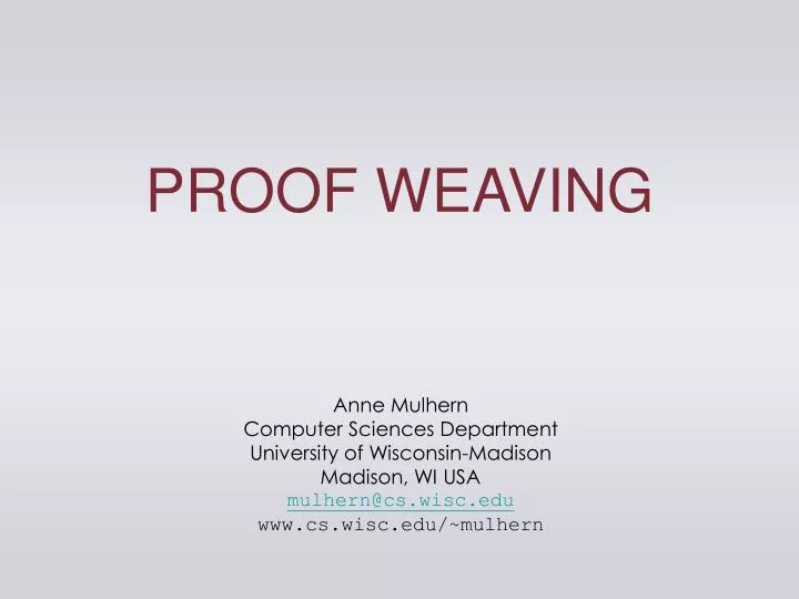 proof weaving