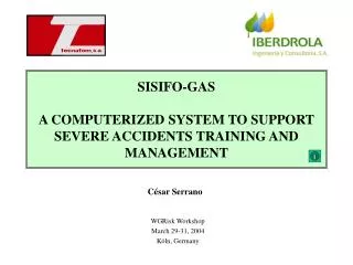 SISIFO-GAS A COMPUTERIZED SYSTEM TO SUPPORT SEVERE ACCIDENTS TRAINING AND MANAGEMENT