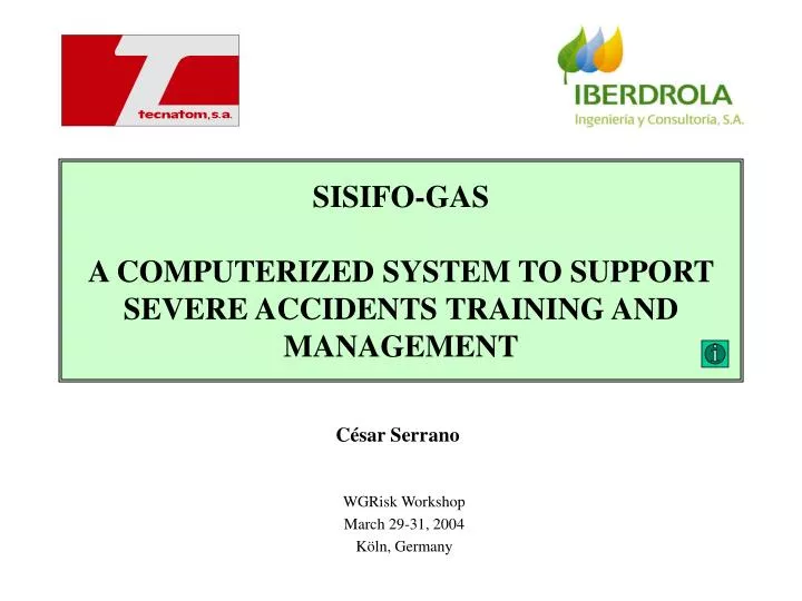 sisifo gas a computerized system to support severe accidents training and management
