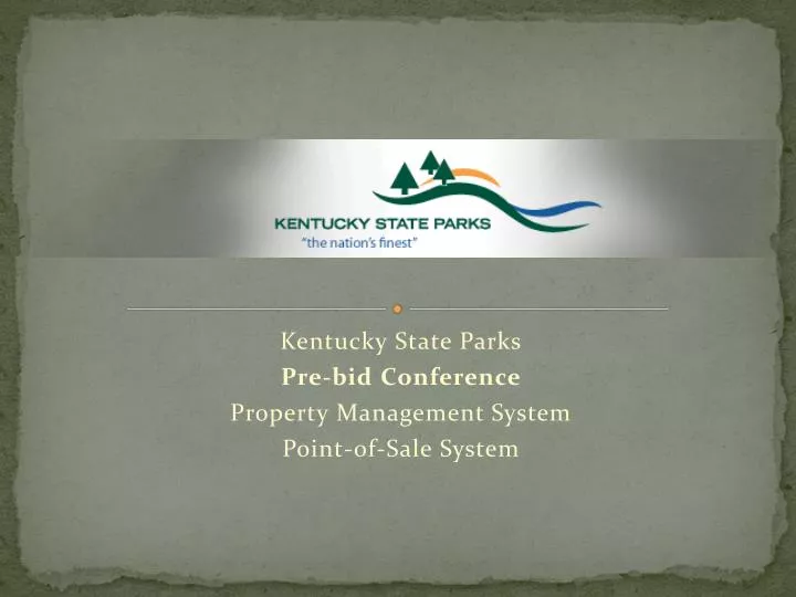 kentucky state parks pre bid conference property management system point of sale system