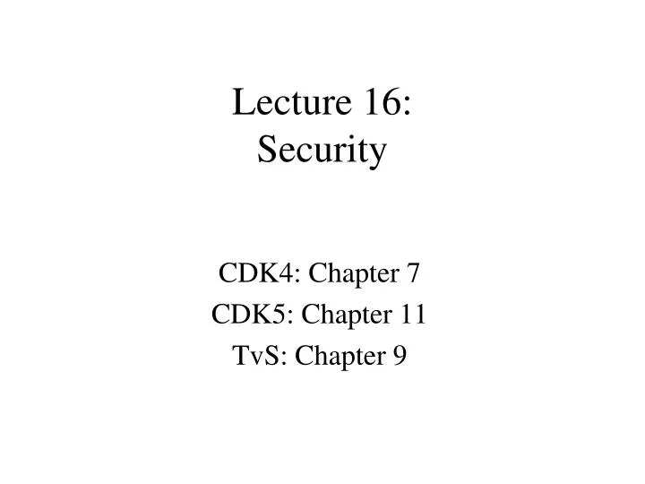 lecture 16 security