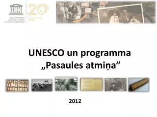 unesco un programma pasaules atmi a