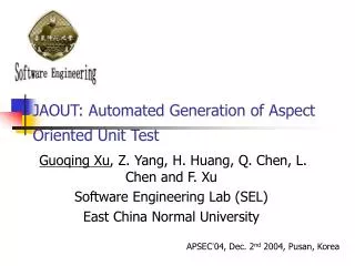 JAOUT: Automated Generation of Aspect Oriented Unit Test