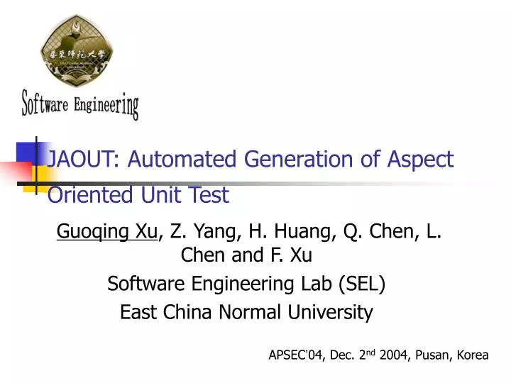 jaout automated generation of aspect oriented unit test