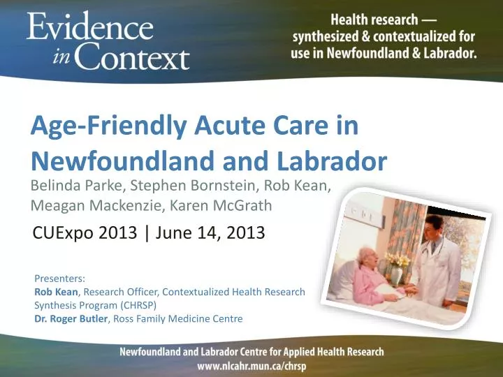 age friendly acute care in newfoundland and labrador