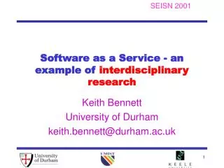 Software as a Service - an example of interdisciplinary research