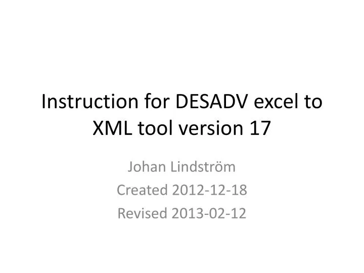 instruction for desadv excel to xml tool version 17