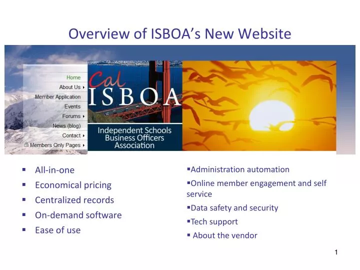 overview of isboa s new website
