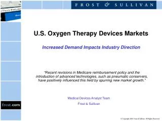 U.S. Oxygen Therapy Devices Markets Increased Demand Impacts Industry Direction