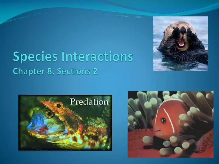 species interactions chapter 8 sections 2