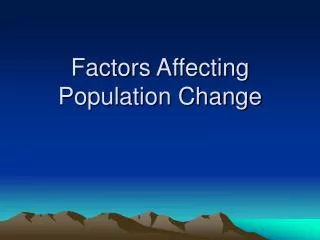 factors affecting population change