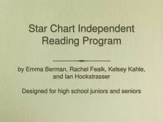Star Chart Independent Reading Program
