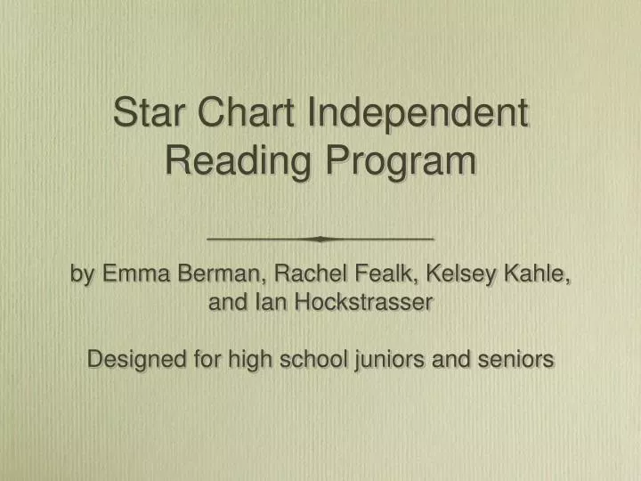 star chart independent reading program