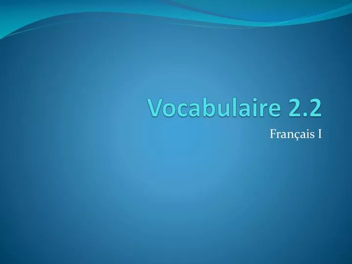 vocabulaire 2 2