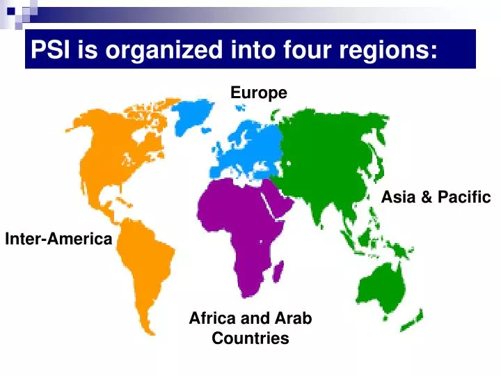 psi is organized into four regions