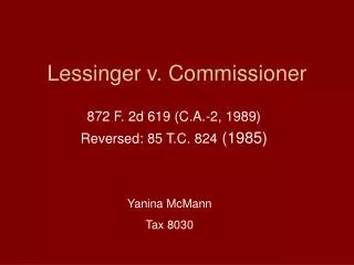 Lessinger v. Commissioner