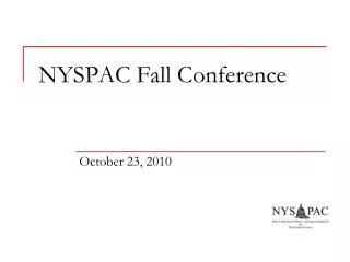 NYSPAC Fall Conference