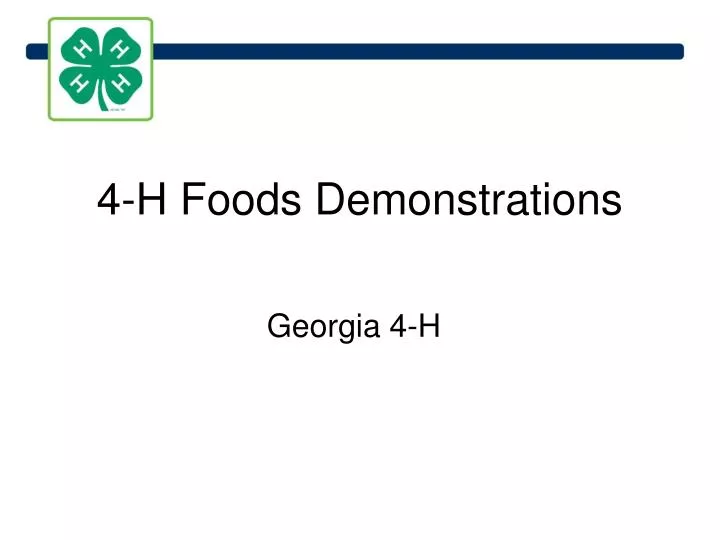 4 h foods demonstrations