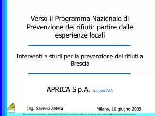 aprica s p a gruppo a2a