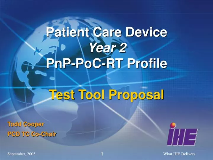 patient care device year 2 pnp poc rt profile test tool proposal