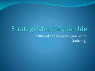 strategi menemukan ide