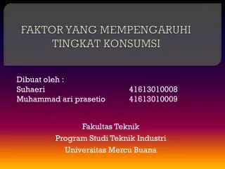 faktor yang mempengaruhi tingkat konsumsi
