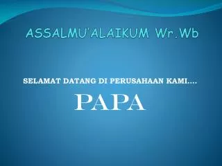 assalmu alaikum wr wb
