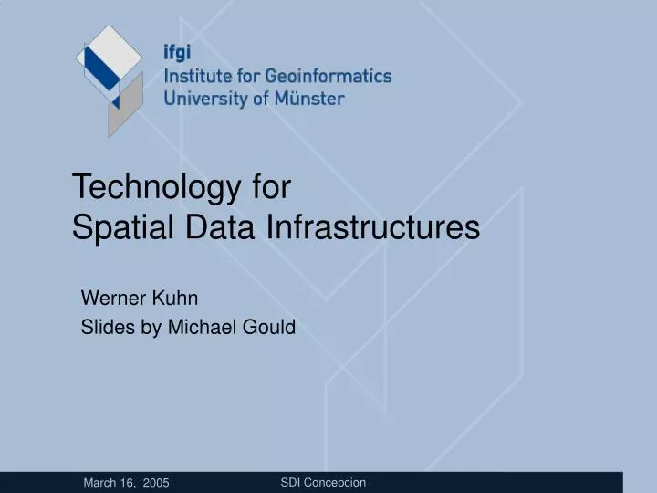 technology for spatial data infrastructures