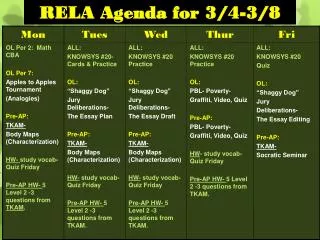 RELA Agenda for 3/4-3/8