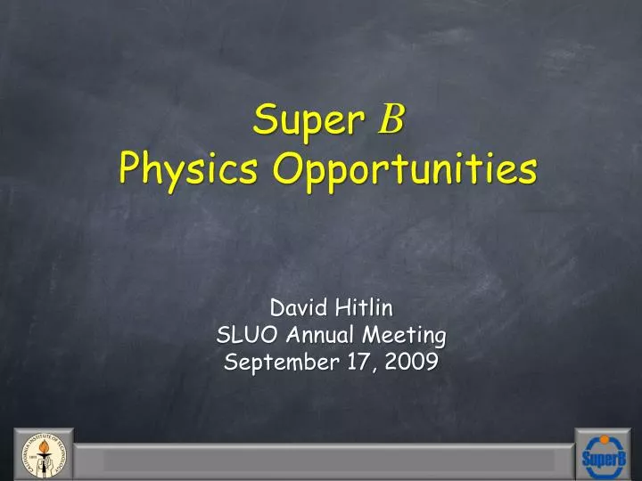 super b physics opportunities