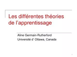 les diff rentes th ories de l apprentissage