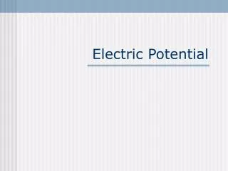 Electric Potential