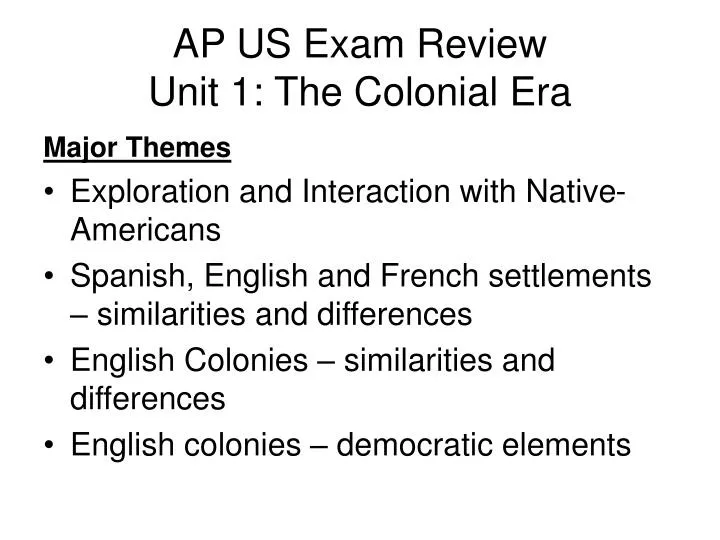 ap us exam review unit 1 the colonial era