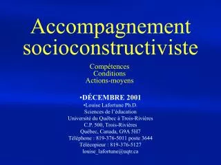 accompagnement socioconstructiviste