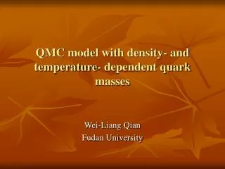 QMC model with density- and temperature- dependent quark masses
