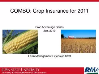 COMBO: Crop Insurance for 2011