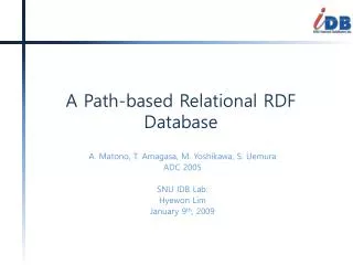 A Path-based Relational RDF Database