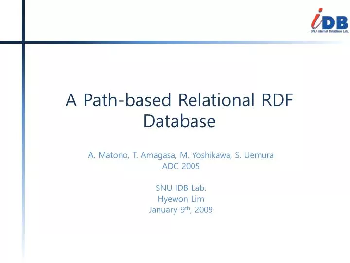 a path based relational rdf database